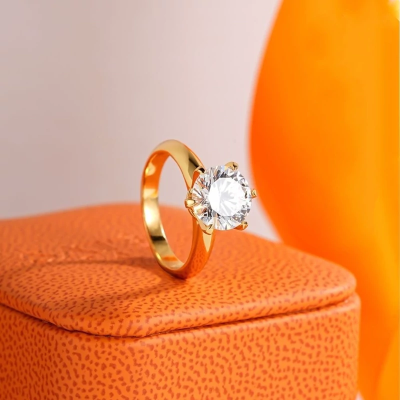 انگشتر زنانه تک نگین (سولیتاری) طرح انگشتر الماس