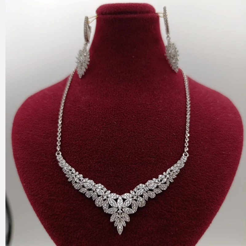 نیم ست نقره جواهری فول نگین (پس کرایه)