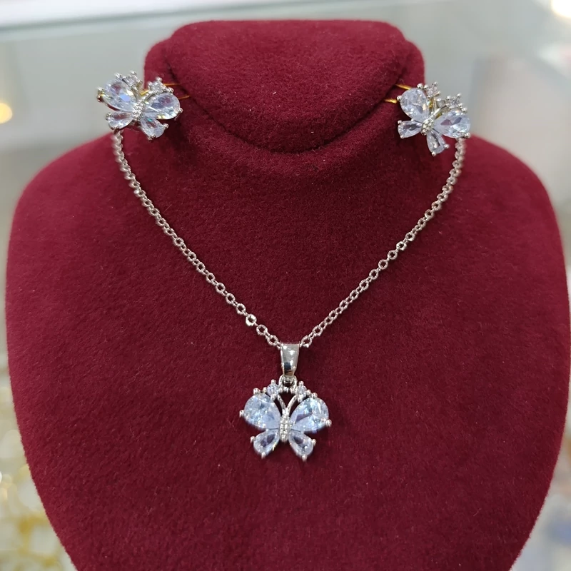 نیم ست پروانه جواهری مناسب هدیه (پس کرایه)