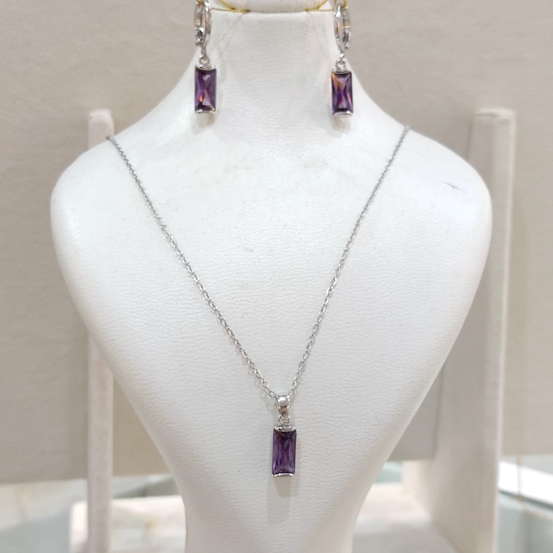 نیم ست ظریف ژوپینگ نگین طرح آمیتیس (پس کرایه)