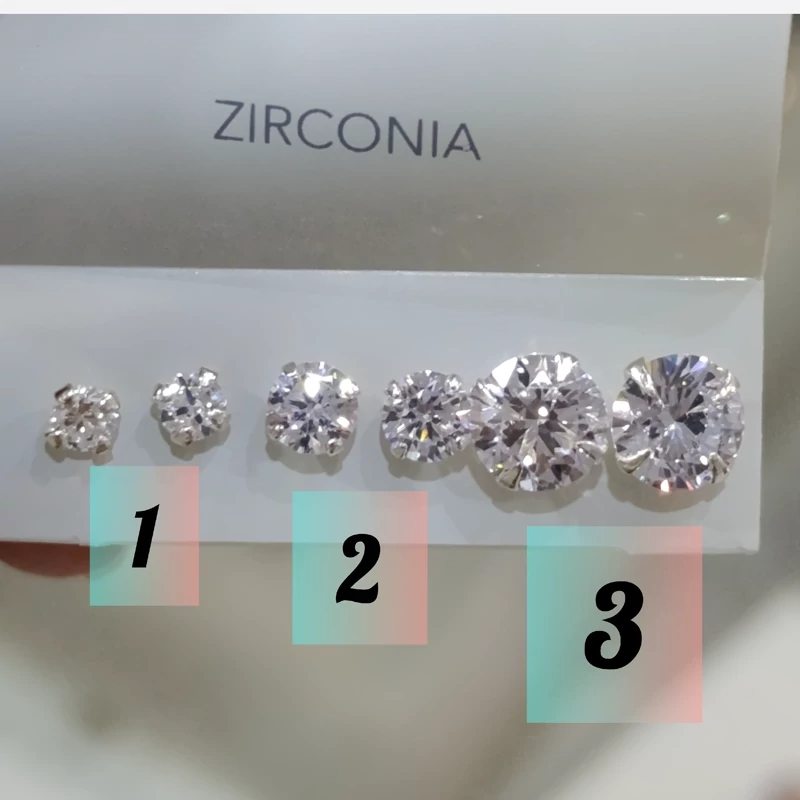 گوشواره میخی نقره تایلندی عیار 925 کد 1 با فاکتور