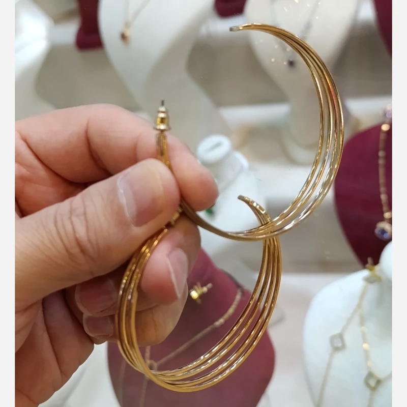 گوشواره حلقه ای آینه ای کد 2 (پس کرایه)