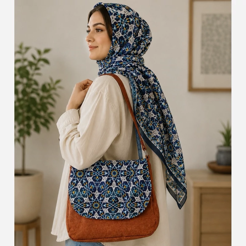 کیف زنانه کیف خرید همراه روسری ست اشانتیون