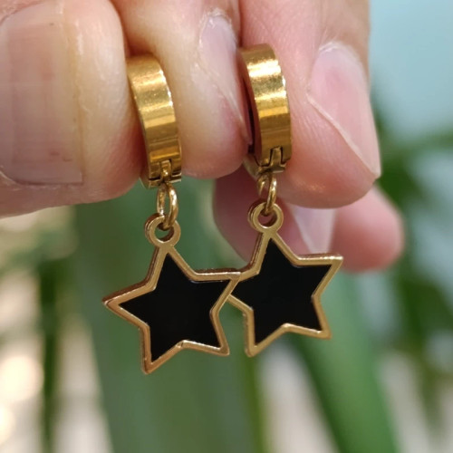 گوشواره استیل طرح ستاره طلایی (پس کرایه)