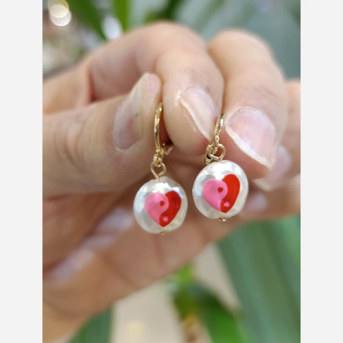 گوشواره آویز مرواریدی استیل (پس کرایه)