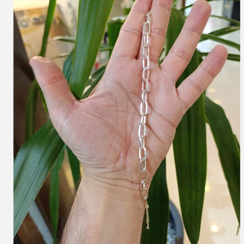 دستبند نقره ای با آبکاری نقره (پس کرایه)