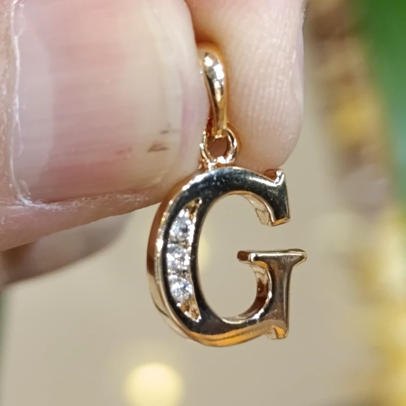 گردنبند حروف انگلیسی جواهری  حرف G ژوپینگ  (پس کرایه)