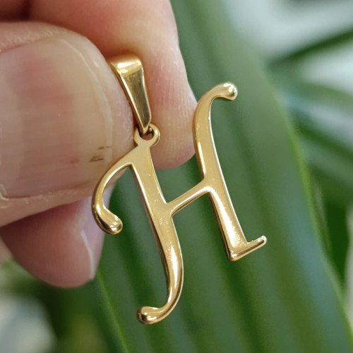 گردنبند طرح طلا حروف انگلیسی حرف H (پس کرایه)