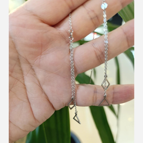 گوشواره بخیه مثبت لوزی دو لاین (پس کرایه)