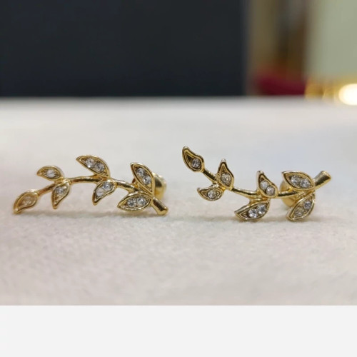 گوشواره مجلسی جواهری مدل شاخه گل (پس کرایه)