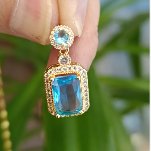 گردن آویز جواهری نگین طرح توپاز (پس کرایه)